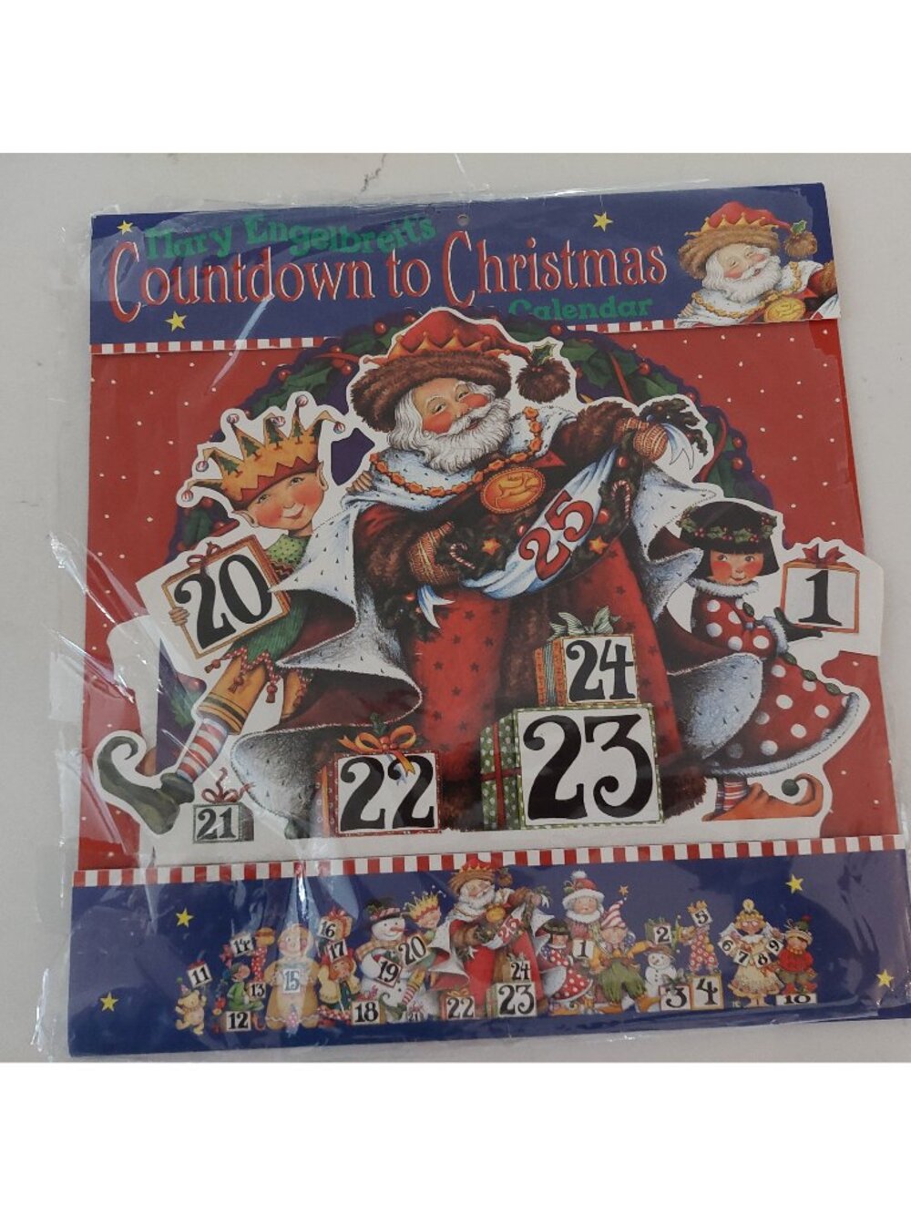 NEW Vintage 90s Mary Engelbreit Countdown to Christmas Perpetual Advent Calendar